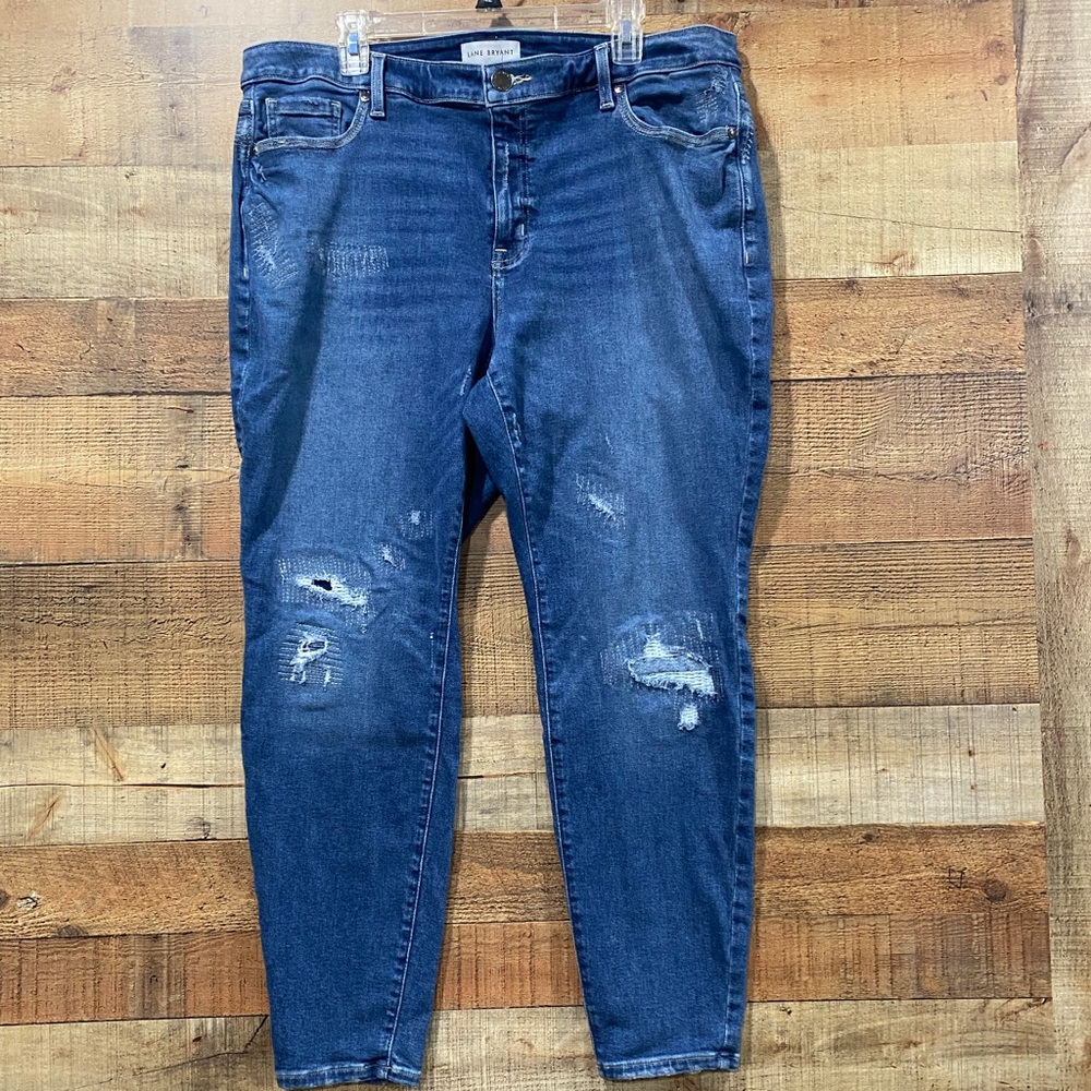 Lane Bryant Dark Blue Flex Waistband Mid Rise Signature Fit Skinny Jeans Size 20